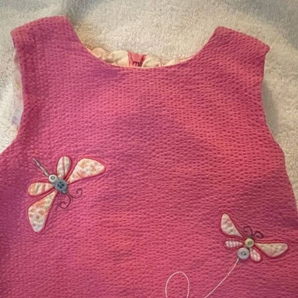 Size 6 Specialty Girl sleeveless zippered back closure pink butterflies dress - Picture 2 of 14